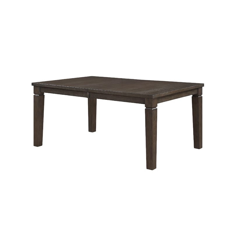 Dining Table w Removable Leaf- 66-84 Inch Top- Espresso Brown