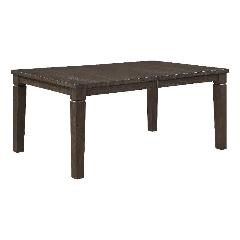 Dining Table w Removable Leaf- 66-84 Inch Top- Espresso Brown