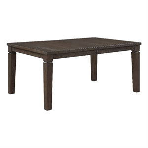 Dining Table w Removable Leaf- 66-84 Inch Top- Espresso Brown