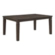 Dining Table w Removable Leaf- 66-84 Inch Top- Espresso Brown