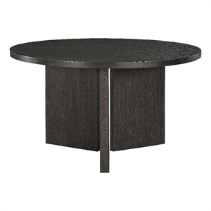 Dining Table- 54 Inch Circular Top- Pedestal Base- Ebony Black