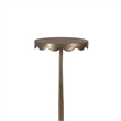 Accent Table- 10 Inch Round Top w Scalloped Edges- Antique Brass