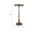 Accent Table- 10 Inch Round Top w Scalloped Edges- Antique Brass