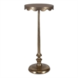 Accent Table- 10 Inch Round Top w Scalloped Edges- Antique Brass