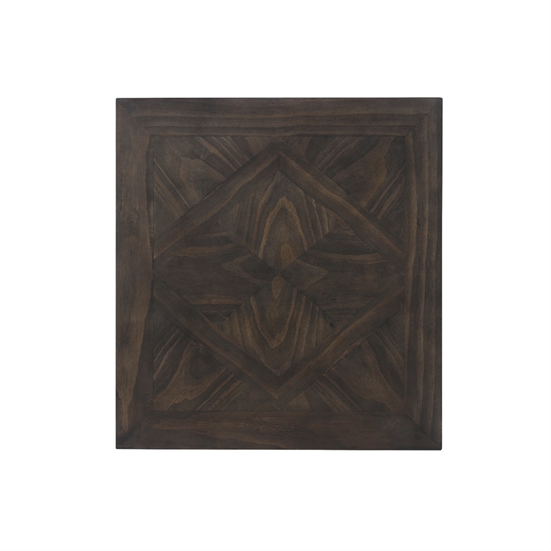 Side End Table- 24 Inch- 1 Drawer with Lower Open Shelf- Brown