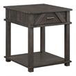 Side End Table- 24 Inch- 1 Drawer with Lower Open Shelf- Brown