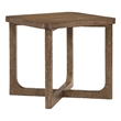 Side End Table- 24 Inch Square Top- X-Base Design- Light Brown