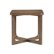 Side End Table- 24 Inch Square Top- X-Base Design- Light Brown