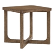 Side End Table- 24 Inch Square Top- X-Base Design- Light Brown