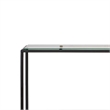 Sofa Console Table- 48 Inch Glass Top- 1 Shelf- Modern Black Iron