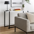 Sofa Console Table- Black Steel Sled Base- 47 Inch- White Lacquer