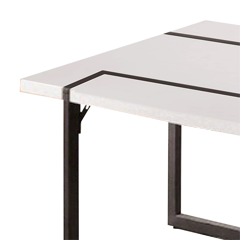 Coffee Table- Black Sled Base- 47 Inch- White Lacquer Top