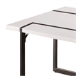 Coffee Table- Black Sled Base- 47 Inch- White Lacquer Top