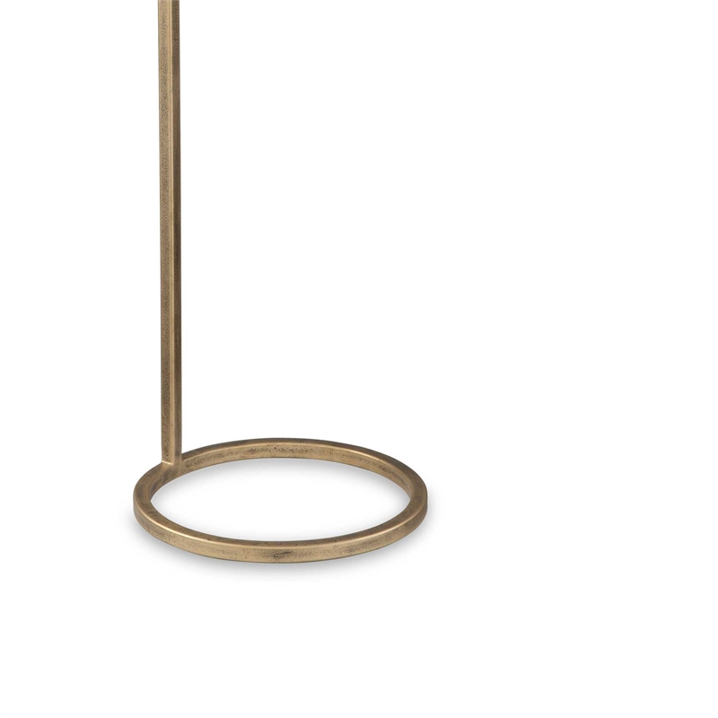 Accent Table- 10 Inch Round White Marble Top- Retro Gold Iron