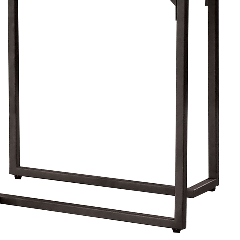 Side End Table- Black Steel Sled Base- 22 Inch