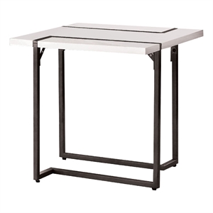 Side End Table- Black Steel Sled Base- 22 Inch