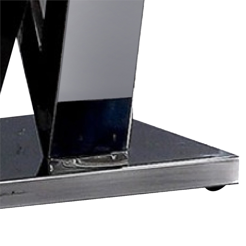 Side End Table- 24 Inch Faux Marble Top- V-Style Chrome Pedestal