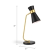 Desk Lamp w Pivoting Shade- Marble Base- Black & Gold- 22 Inch