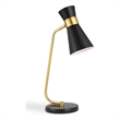 Desk Lamp w Pivoting Shade- Marble Base- Black & Gold- 22 Inch