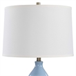 Table Lamp- White Linen Shade- Blue Gourd Ceramic Body- 26 Inch