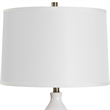 Table Lamp- White Linen Shade- White Gourd Ceramic Body- 26 Inch
