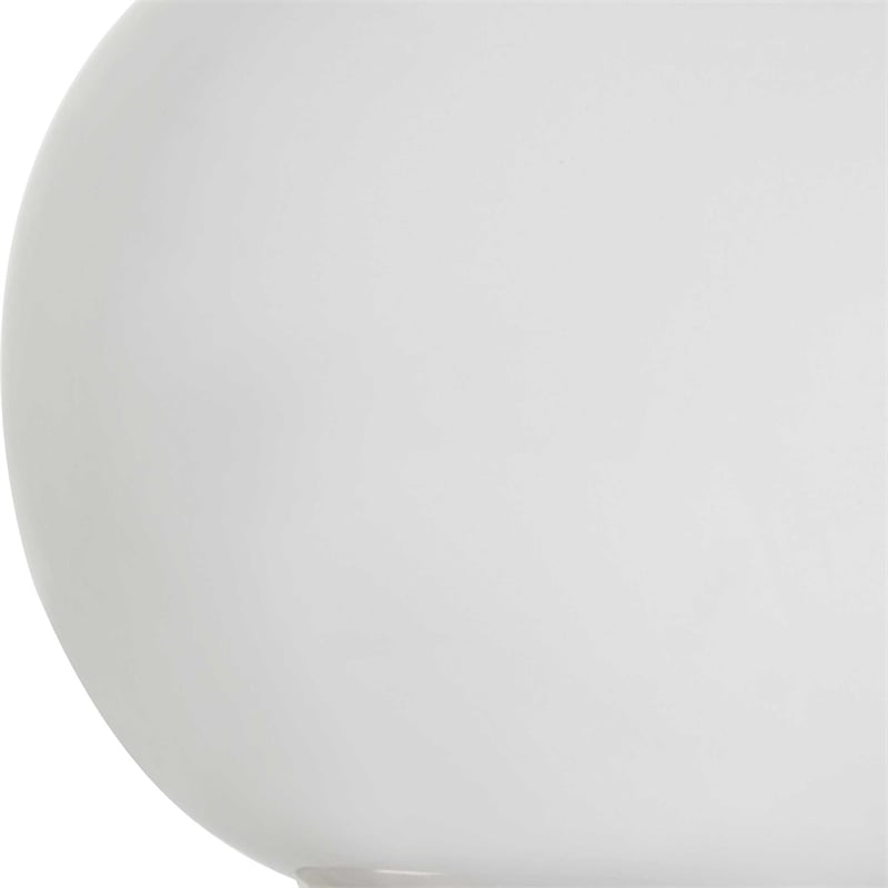 Table Lamp- White Linen Shade- White Gourd Ceramic Body- 26 Inch