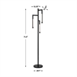 Floor Lamp with Rotating LED Arms and Dimmer- 72 Inch Black