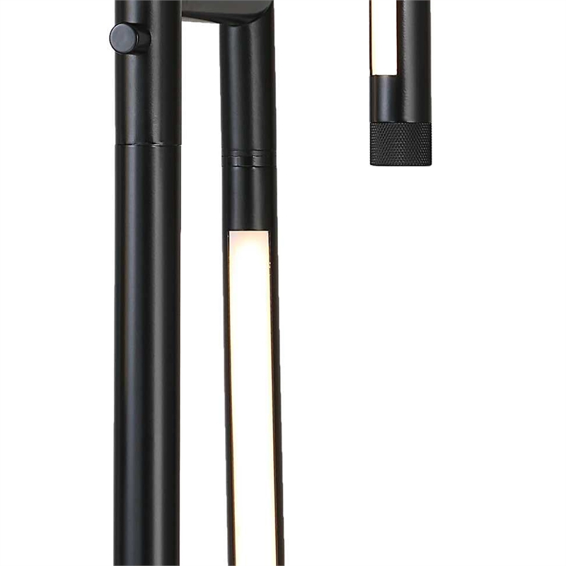 Floor Lamp with Rotating LED Arms and Dimmer- 72 Inch Black