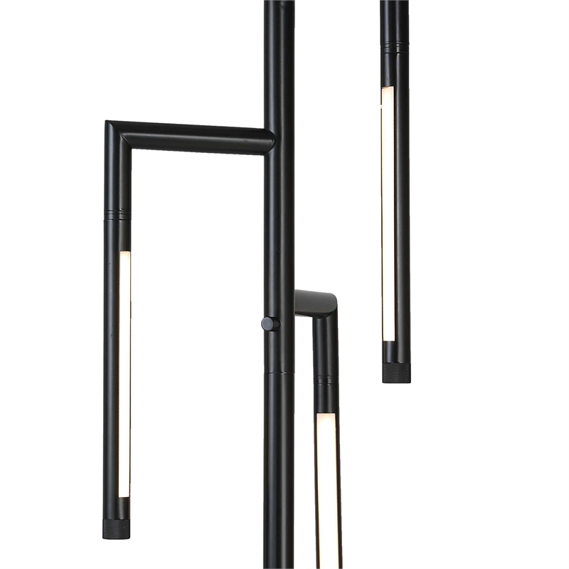 Floor Lamp with Rotating LED Arms and Dimmer- 72 Inch Black