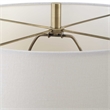 Table Lamp- Cream Marble Base- Off White Linen Shade- 23 Inch