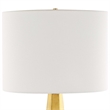Table Lamp- White Linen Shade- Geometric Base- 28 Inch