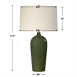 Table Lamp- Beige Linen Shade- Ceramic 28 Inch