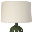 Table Lamp- Beige Linen Shade- Ceramic 28 Inch