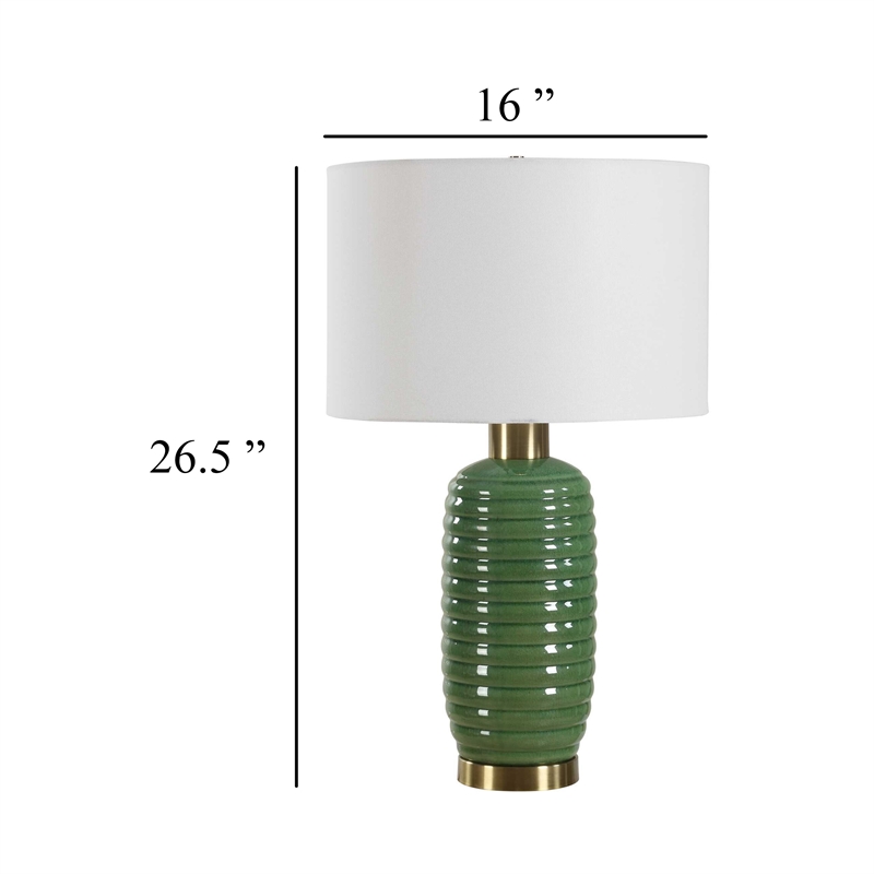 Table Lamp- Off White Linen Shade- 27 Inch
