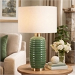 Table Lamp- Off White Linen Shade- 27 Inch
