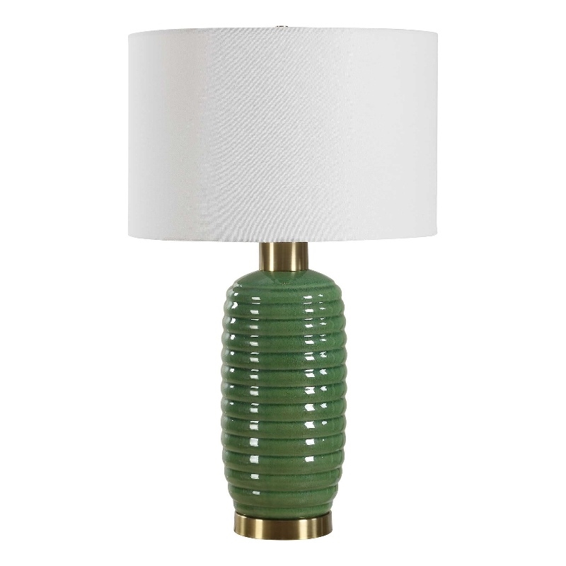 Table Lamp- Off White Linen Shade- 27 Inch