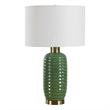 Table Lamp- Off White Linen Shade- 27 Inch