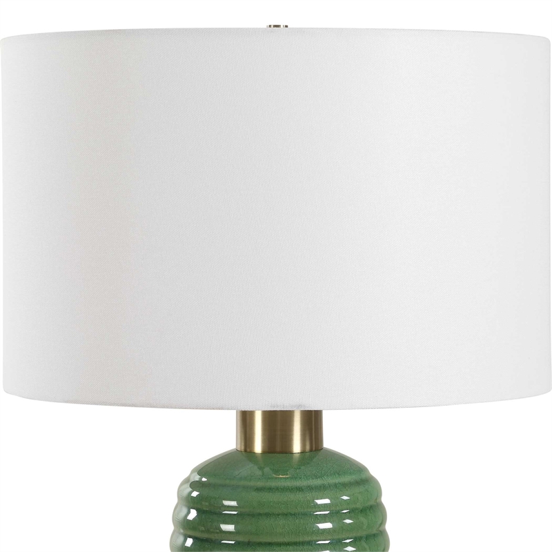Table Lamp- Off White Linen Shade- 27 Inch