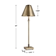 Table Lamp with Antique Brass Metal Body- 32 Inch