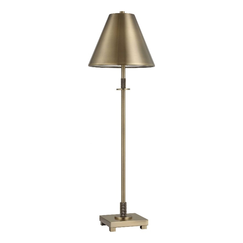 Table Lamp with Antique Brass Metal Body- 32 Inch