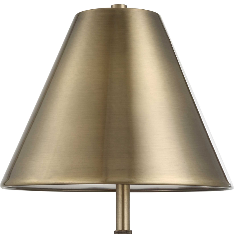 Table Lamp with Antique Brass Metal Body- 32 Inch