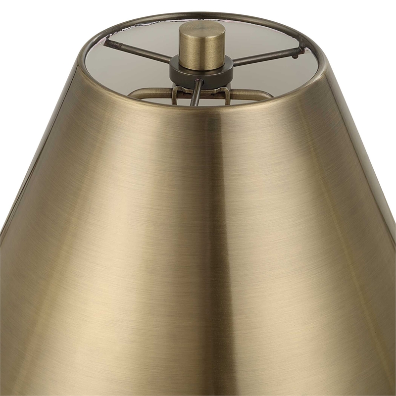 Table Lamp with Antique Brass Metal Body- 32 Inch