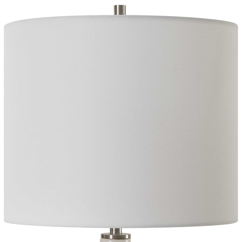 Table Lamp- White Linen Shade- 23 Inch