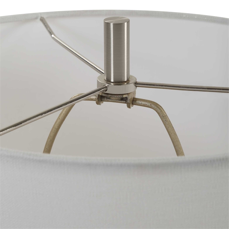 Table Lamp- White Linen Shade- 23 Inch