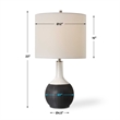 Table Lamp- White Linen Shade- 23 Inch