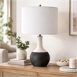 Table Lamp- White Linen Shade- 23 Inch