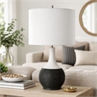 Table Lamp- White Linen Shade- 23 Inch
