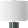 Table Lamp- Teal Ribbed Ceramic Base- 28 Inch