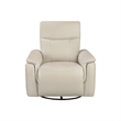 Manual Swivel Glider Reclining Chair- Taupe Top Grain Leather