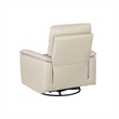 Manual Swivel Glider Reclining Chair- Taupe Top Grain Leather